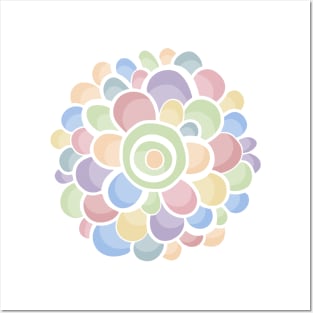 Pastel Bubble Flowers Posters and Art